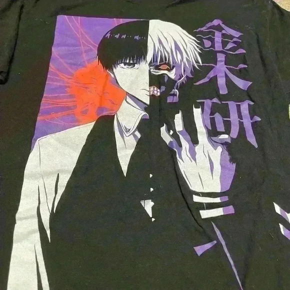 Tokyo Ghoul Kaneki Split Face black short sleeve Men’s tshirt - Picture 1 of 5